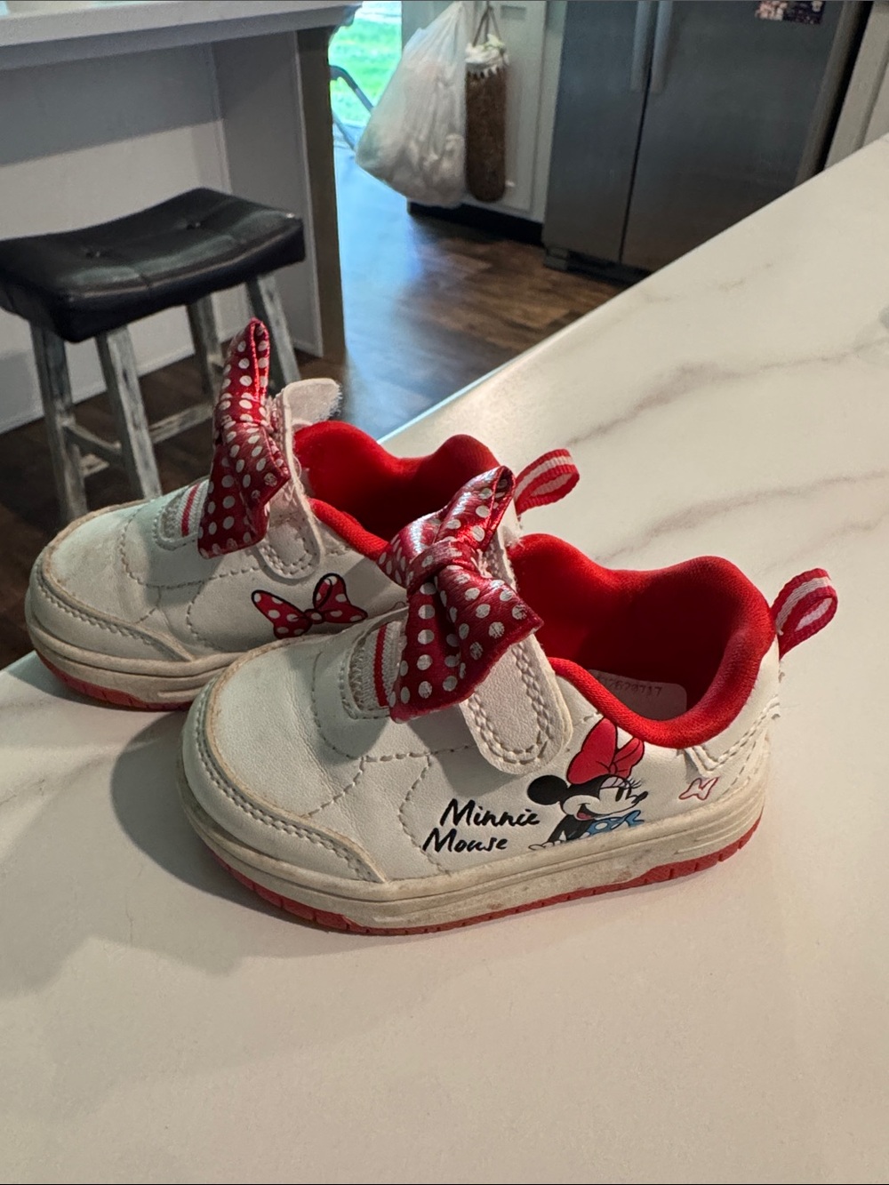White & Red Toddler Sneakers Minnie Mouse